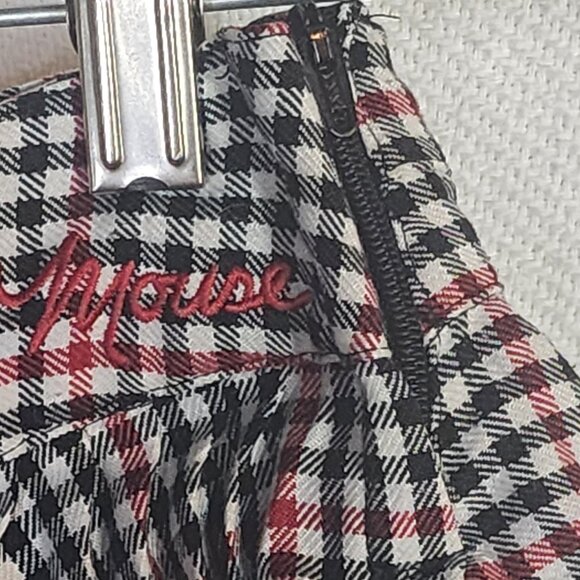 H&M x Disney Black Red White Minnie Mouse Embroid Plaid Adj Waist Pleat Skirt 2Y - Picture 4 of 16